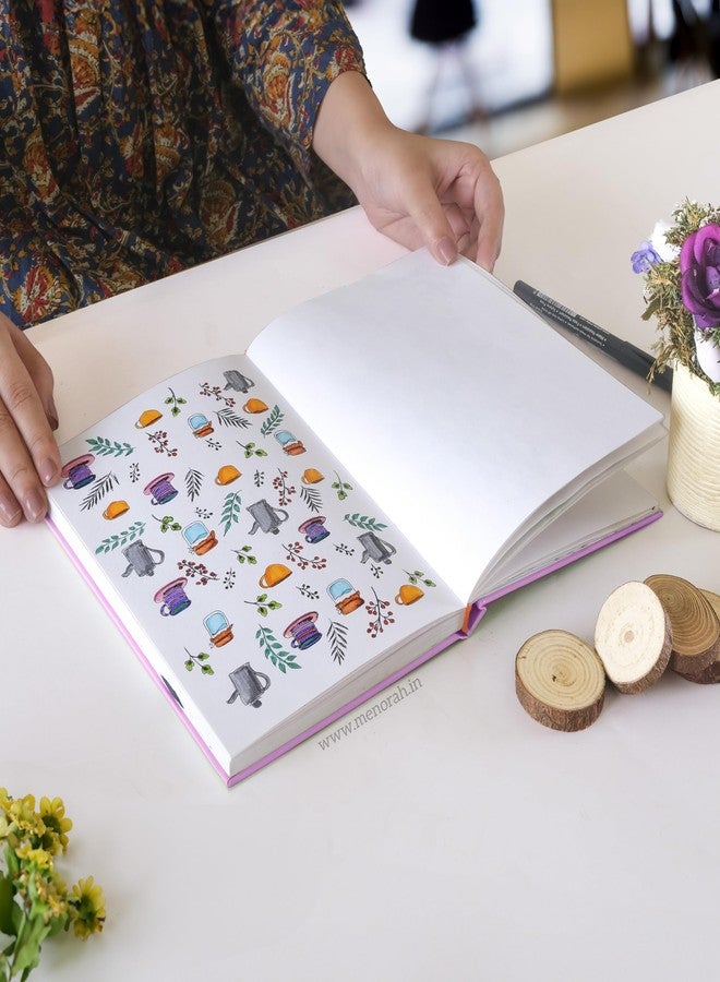 MENORAH دفتر مينورا - مقاس A5 - 140 غرام/متر مربع - (58 ورقة / 116 صفحة) دفتر رسم أنيق للفتيات - (المقاس: 21.0 سم × 14.8 سم) - مصنوع يدويًا بالكامل - دفتر رسم كاساتا - (أرجواني ملائكي - طائر) - رسم بورتريه - Image 5